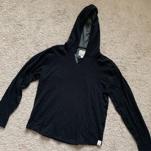 Lucky Brand Mens Black Hooded Sweatshirt Size M